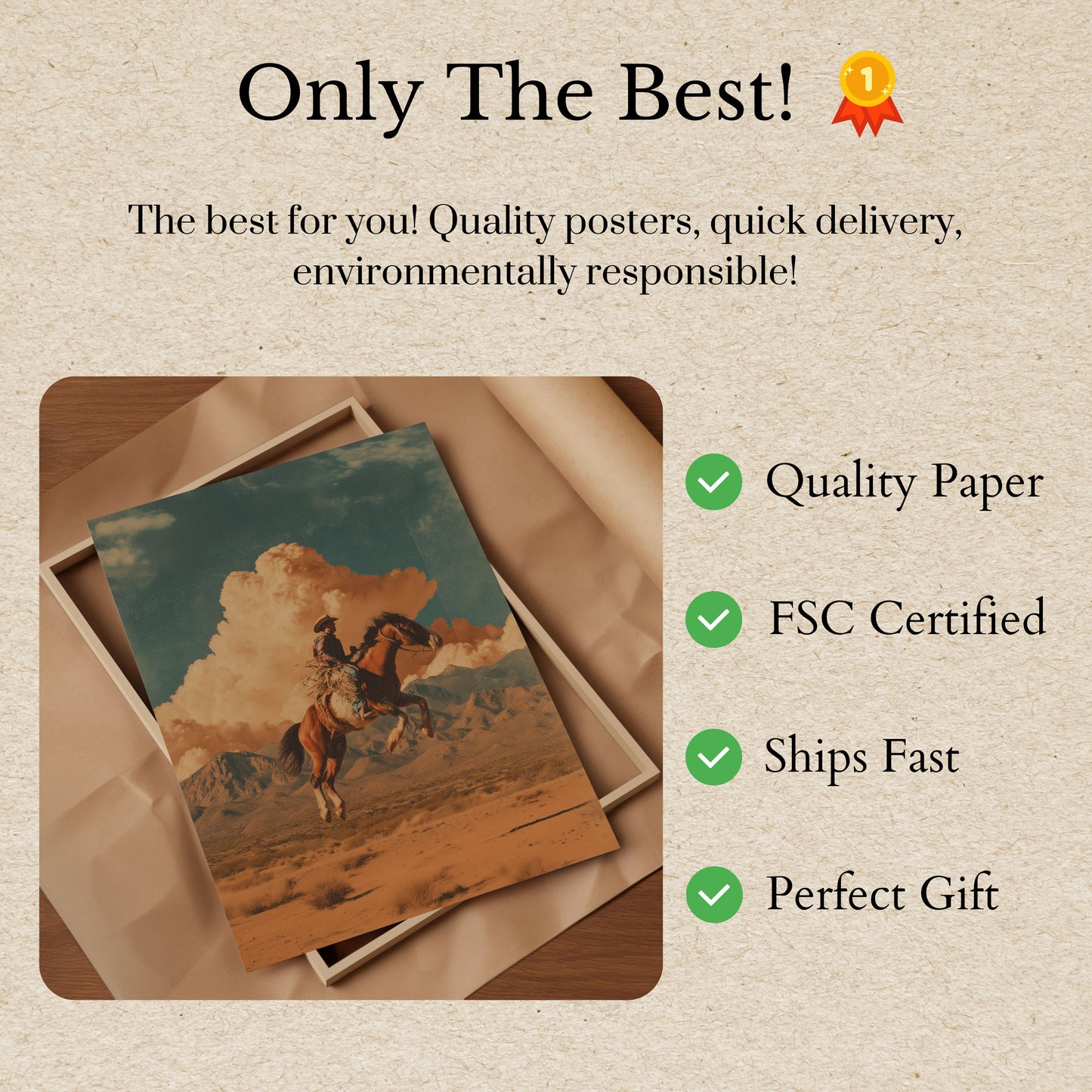 Desert Cowboy Thunder Poster