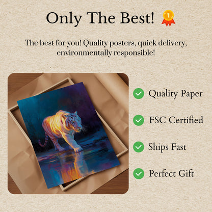 Luminous Tiger Night Poster