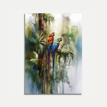 Poster ad acquerello di Ara tropicali