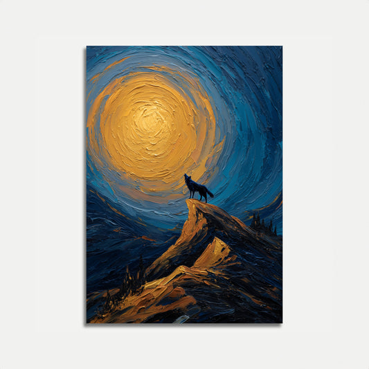 Wolf Howling at Moon Poster