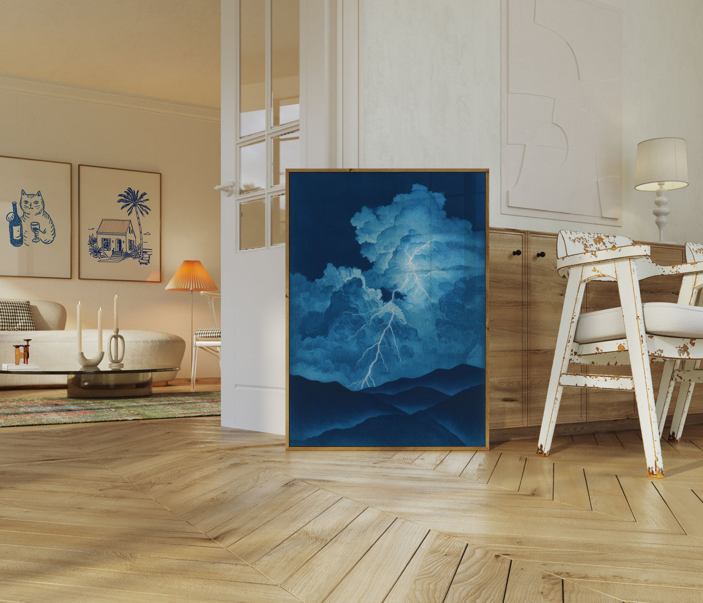Gewitter Blitz Nacht Poster