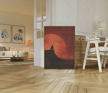 Poster di Sagoma di Tramonto Samurai