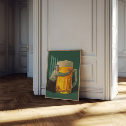Giant Beer Mug Embrace Poster
