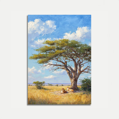 Lions Under Acacia Tree Poster