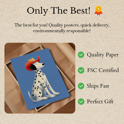 Póster de perro dálmata vaquero