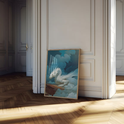 Ethereal White Dragon Poster