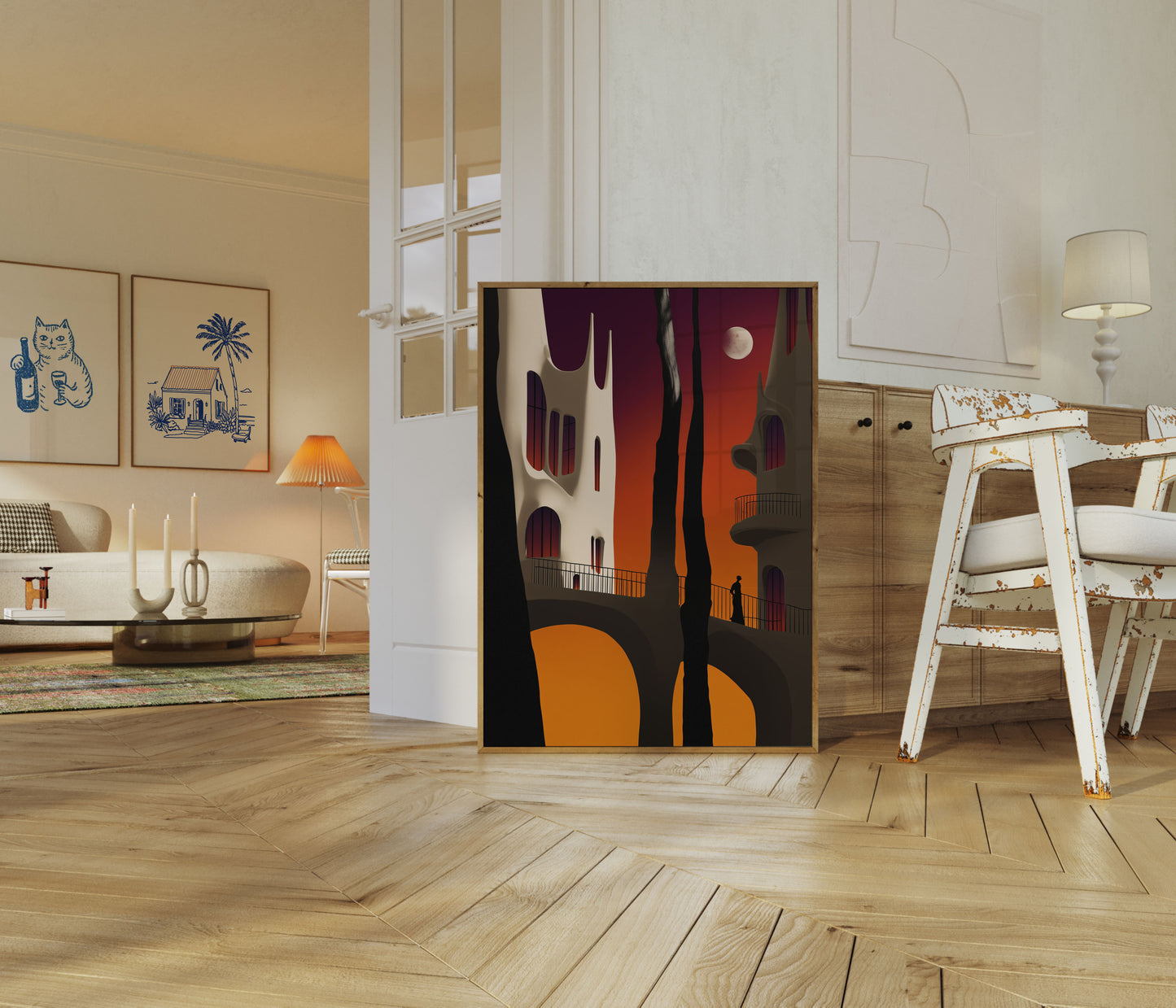 Gothic Urban Moonlight Poster