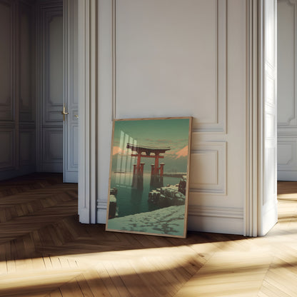 Poster Invernale del Torii Giapponese