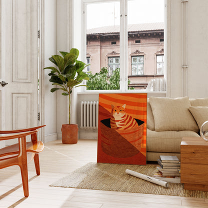 Ingwer-Katze in einer Box Poster