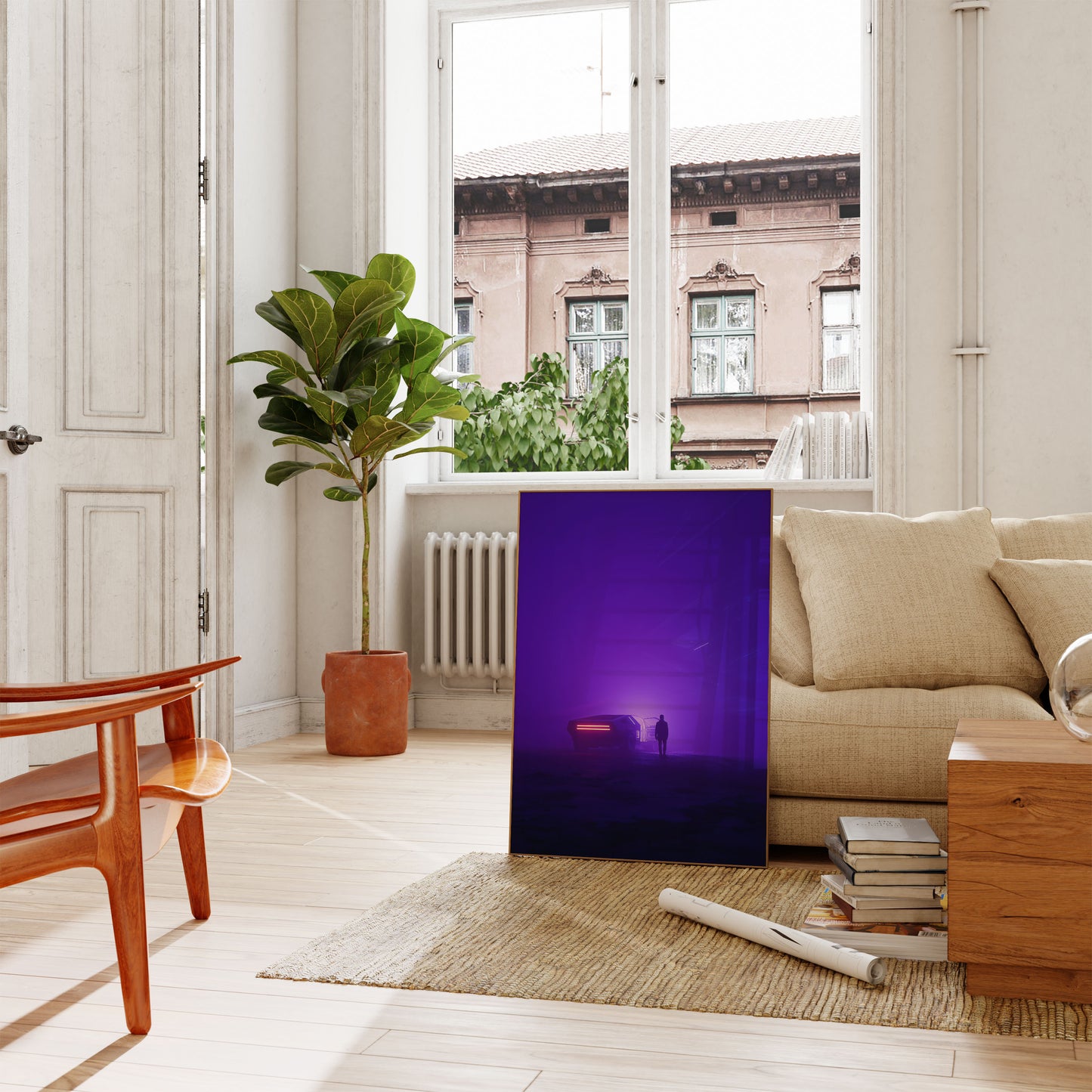 Cyberpunk Natlig Rejse Plakat