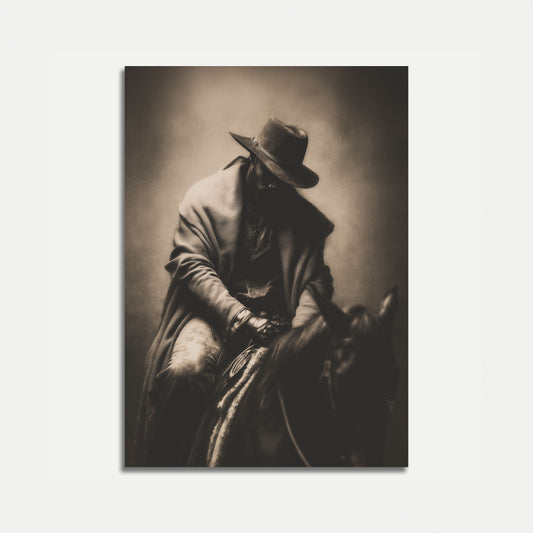 Lone Cowboy Riding Poster