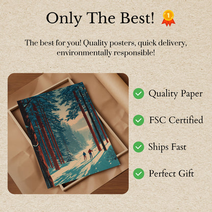 Winter Forest Ski Trail Poster