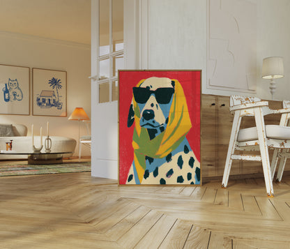 Cool Dog with Sunglasses Poster