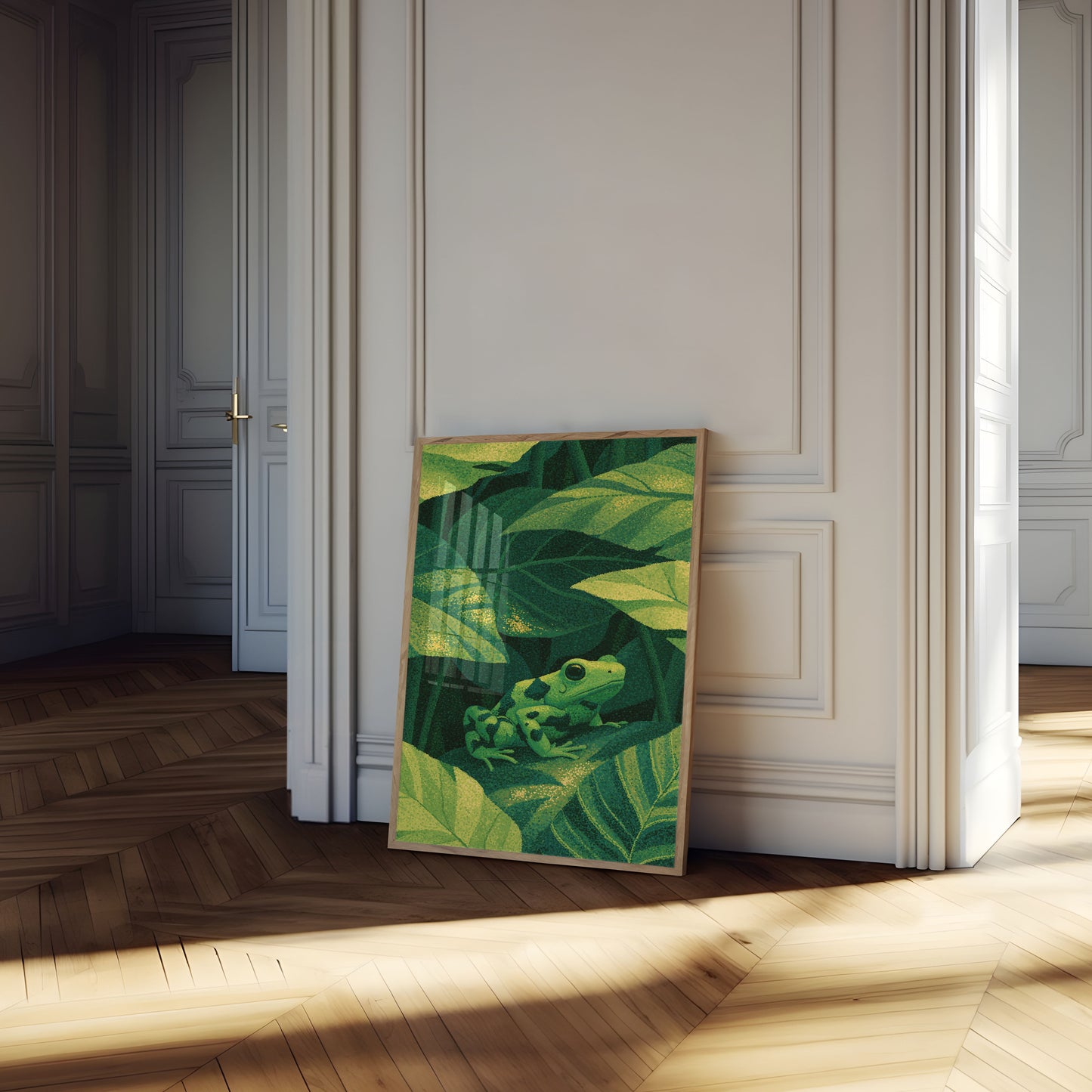 Green Tree Frog in Jungle Poster