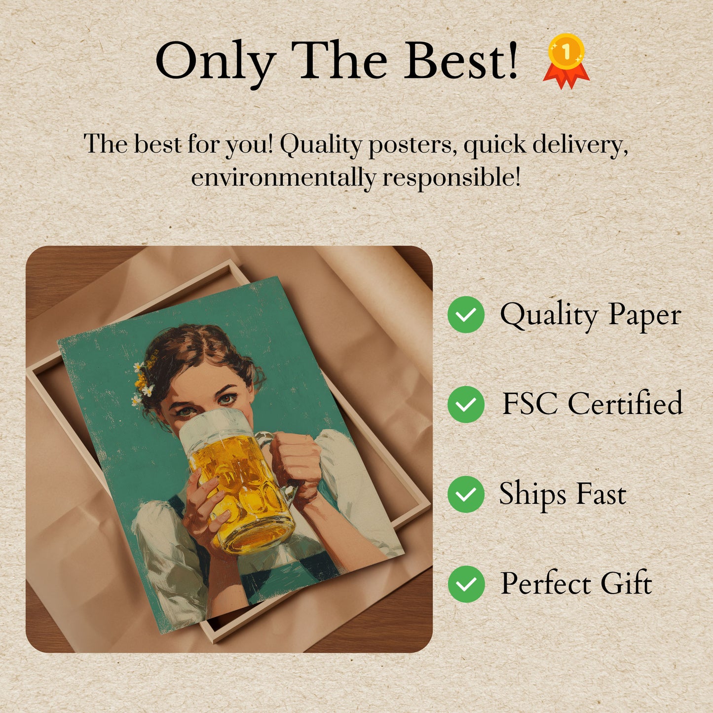 Bavarian Beer Garden Charm Poster