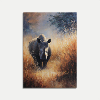 Majestic Rhino Grasslands Poster