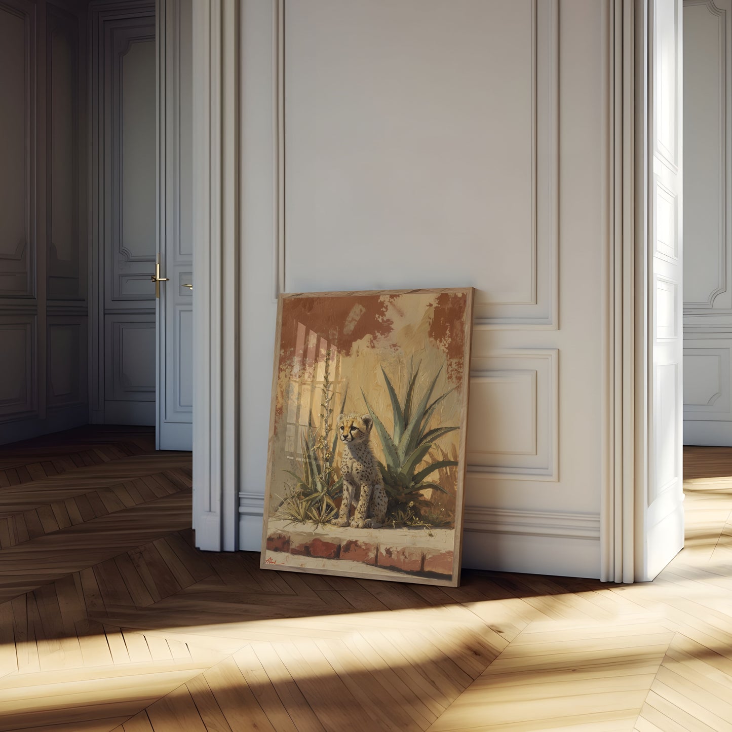 Póster del Santuario del Desierto del Guepardo Joven