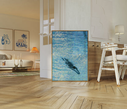 Swimming Whale Ocean Poster