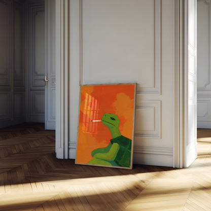 Coole Schildpad Rokende Poster