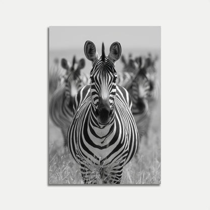 Black and White Zebra Herd Poster