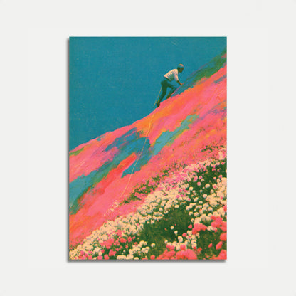 Scalatore su Poster Montagna Colorata
