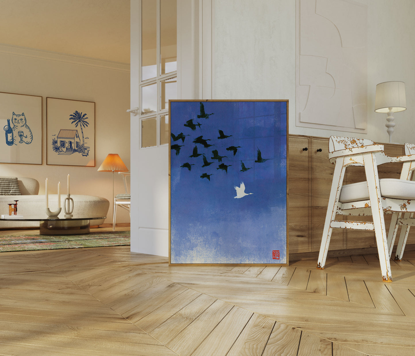 White Bird Among Dark Flock Poster