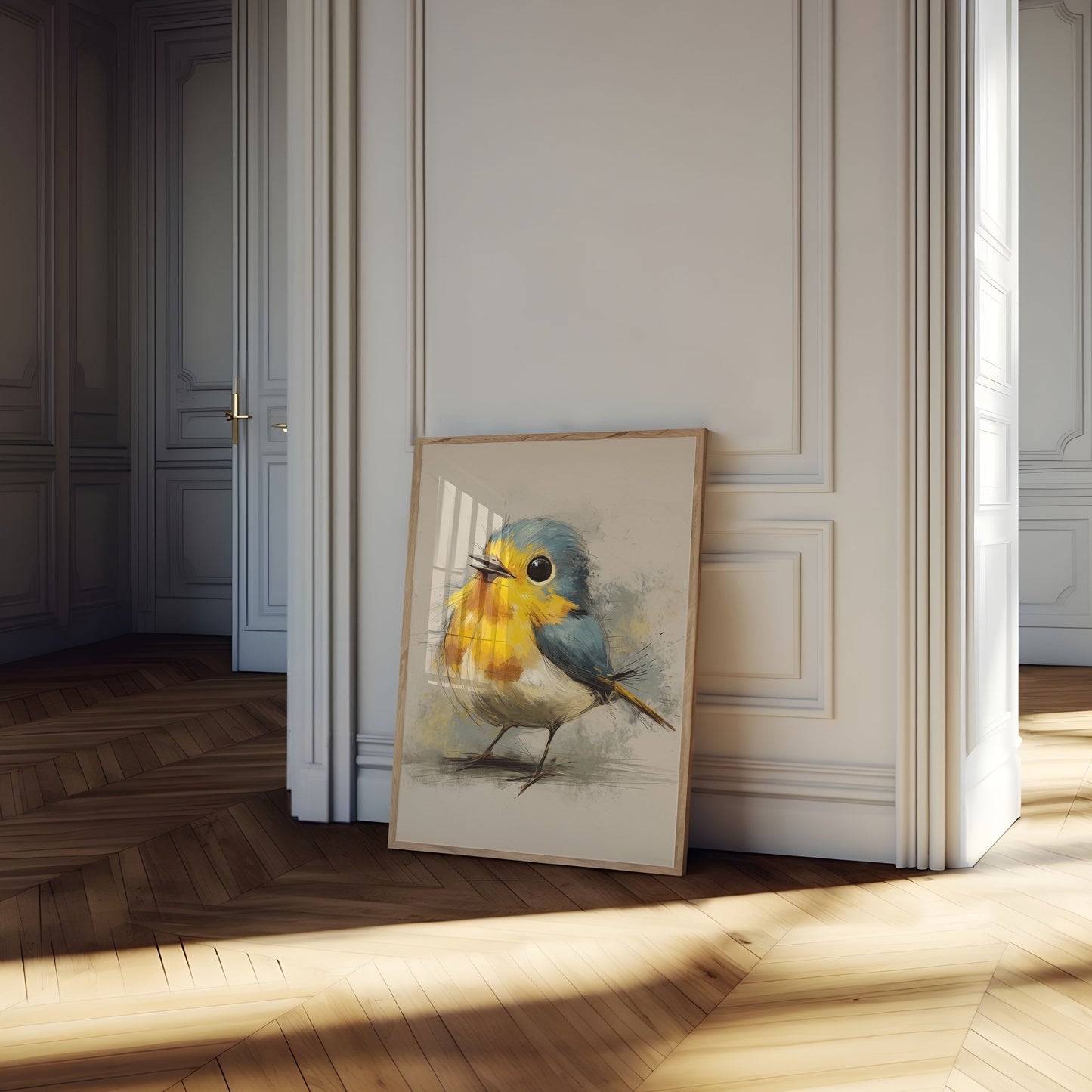 Levende Robin Akvarel Plakat