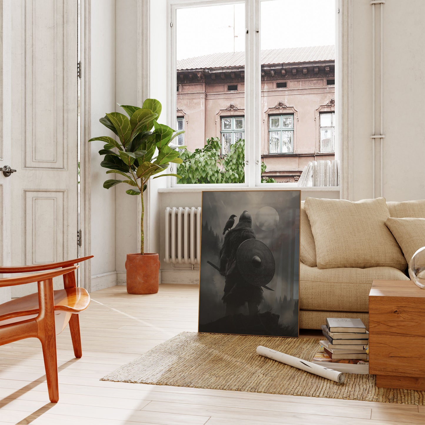 Norse Warrior Moonlight Poster