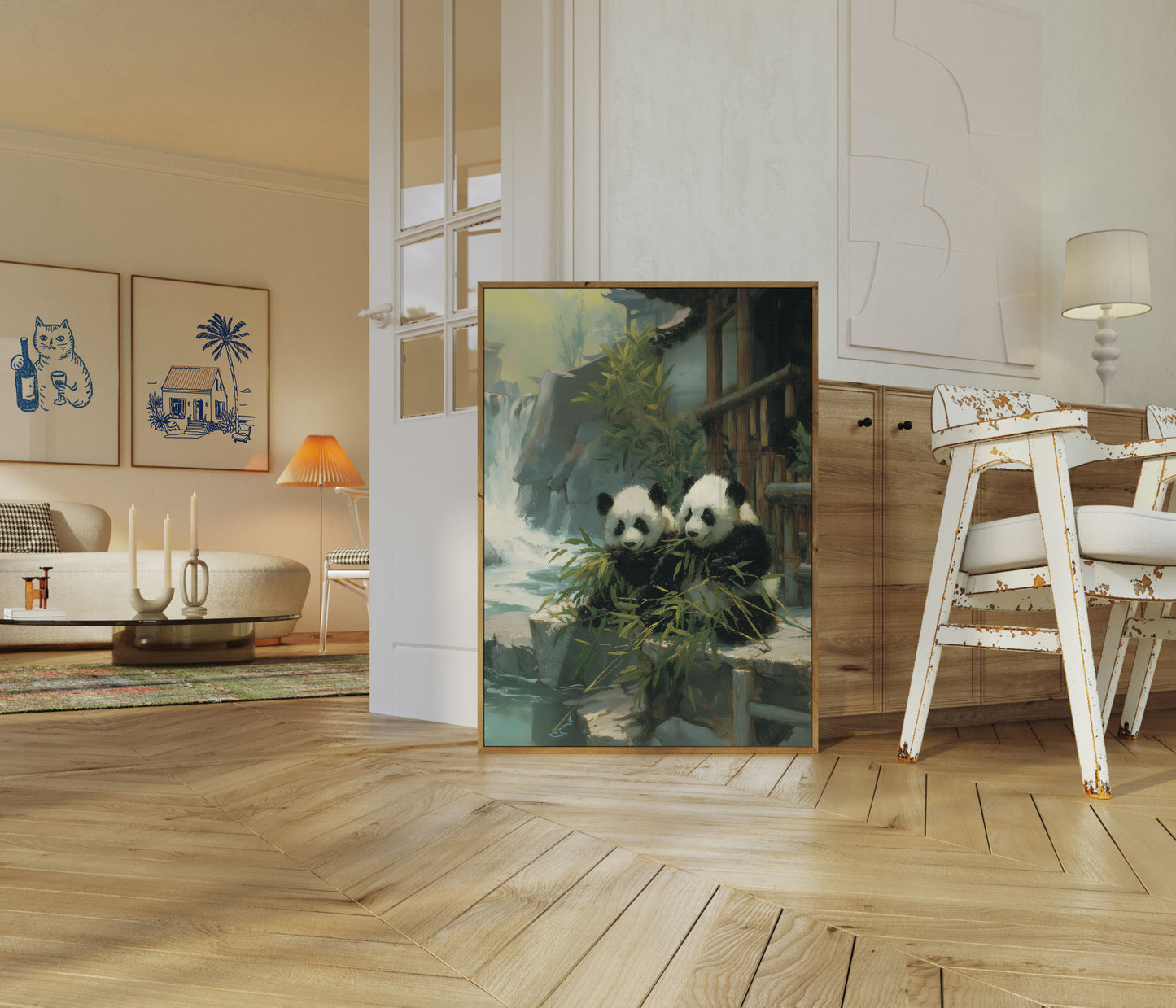 Serene Pandas Bamboo Sanctuary Poster