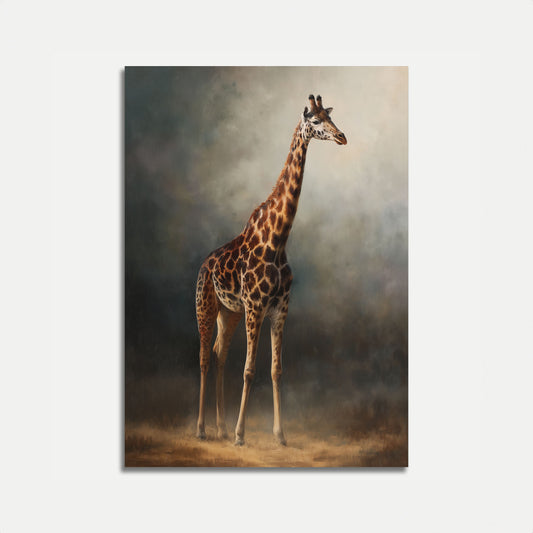 Póster de vida silvestre de la majestuosa jirafa