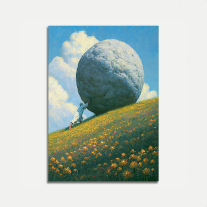 Sisyphus Pushing Boulder Poster