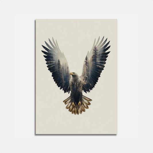 Misty Forest Eagle Poster