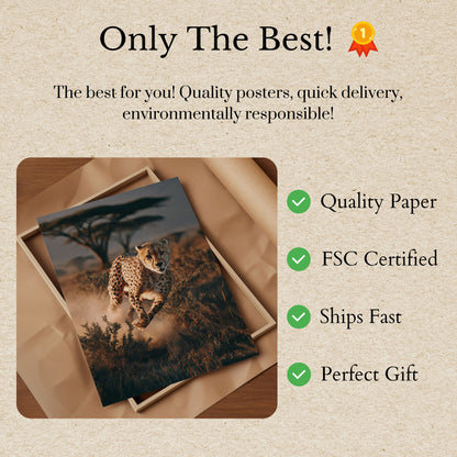 Cheetah Running in Dust Poster