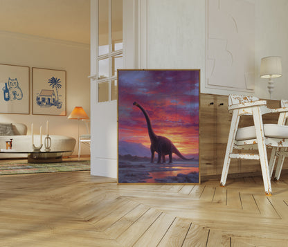 Brontosaurus Sunset Majesty Poster