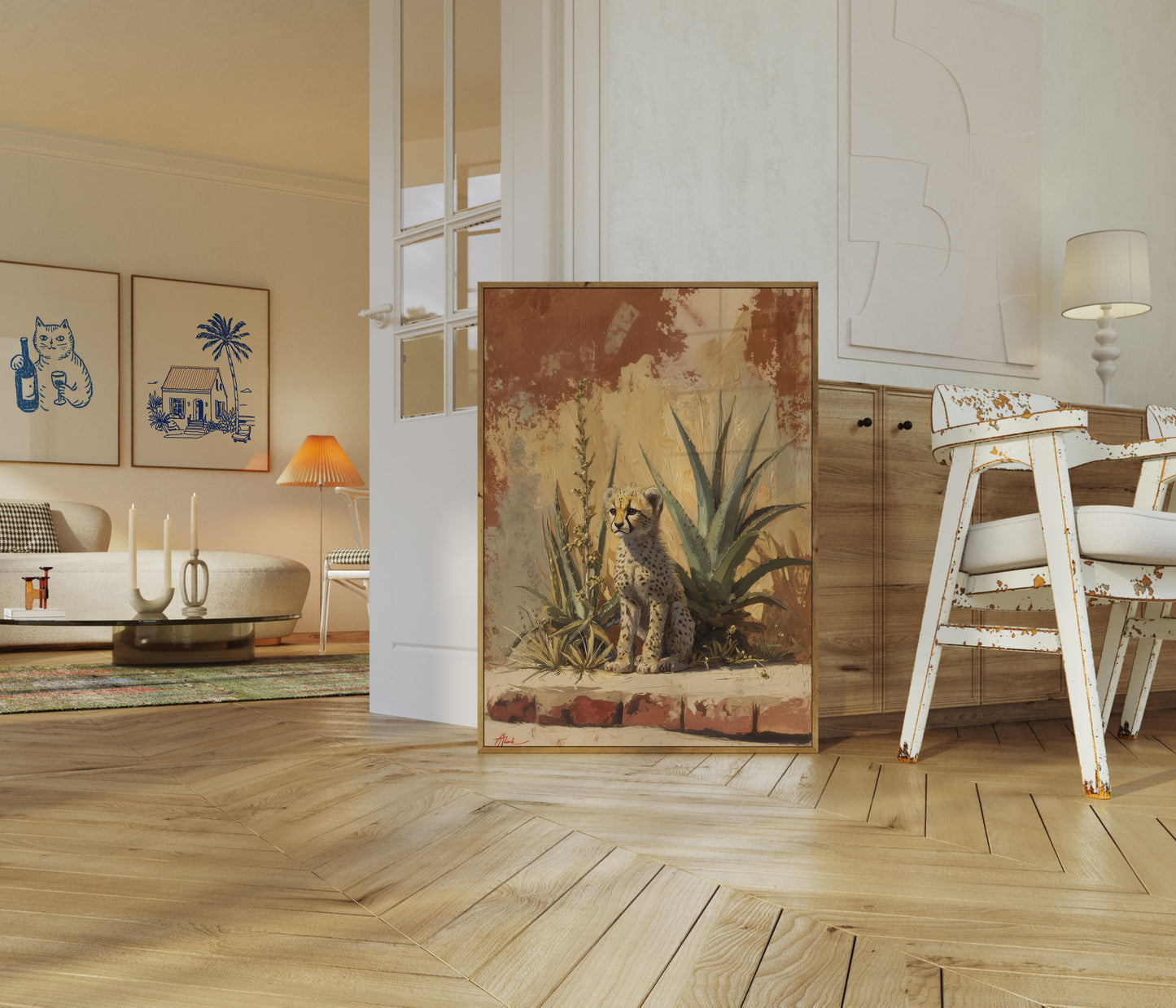 Póster del Santuario del Desierto del Guepardo Joven