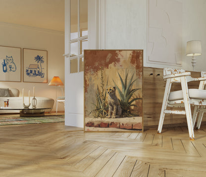 Póster del Santuario del Desierto del Guepardo Joven