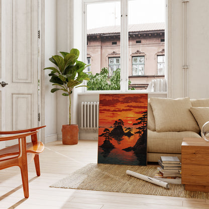 Affiche Paysage Coucher de Soleil Asiatique