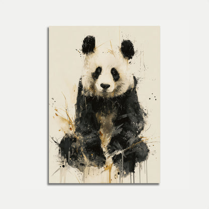Watercolor Black and White Panda Poster