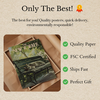 Sleepy Cat New Yorker Poster