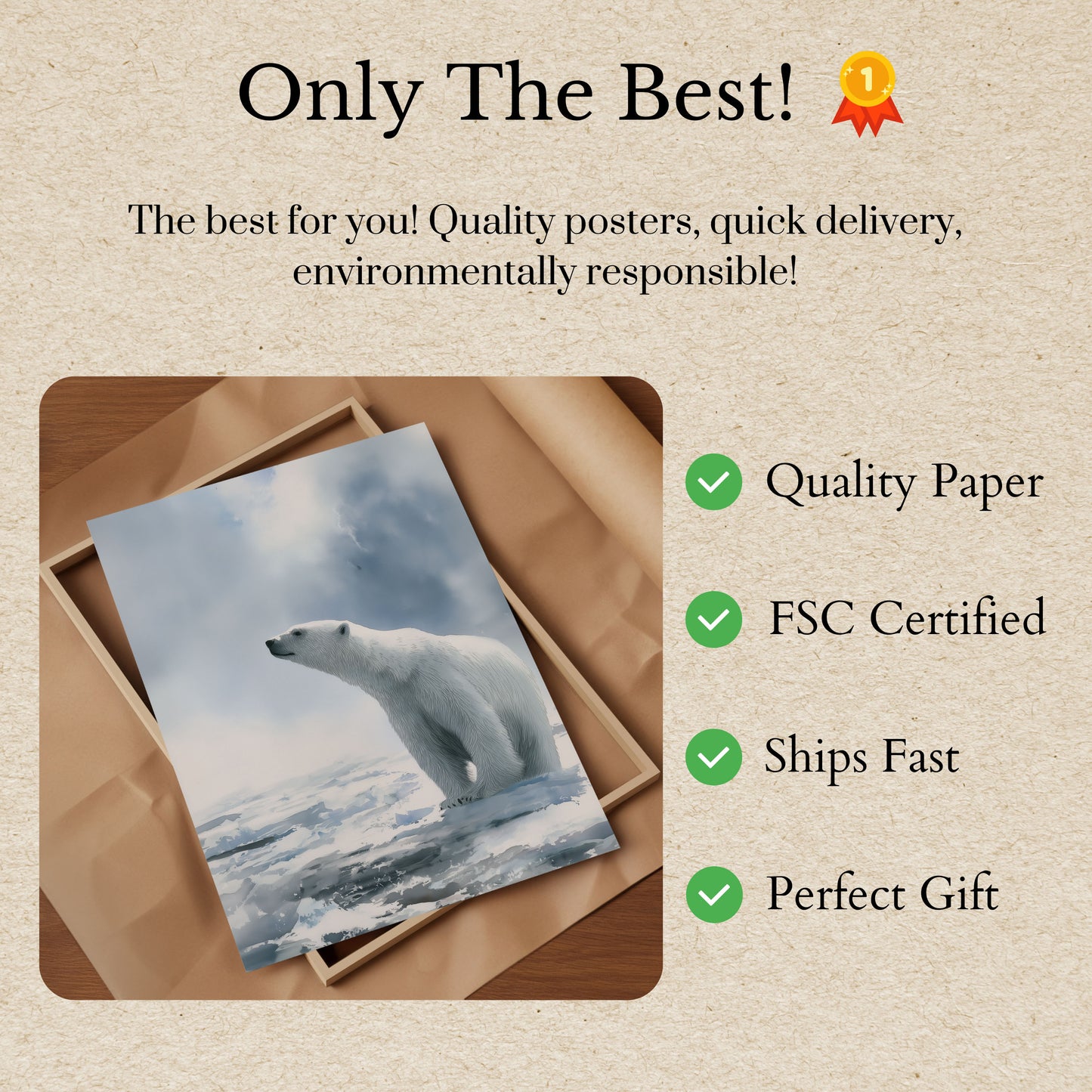 Póster del oso polar guardián del Ártico