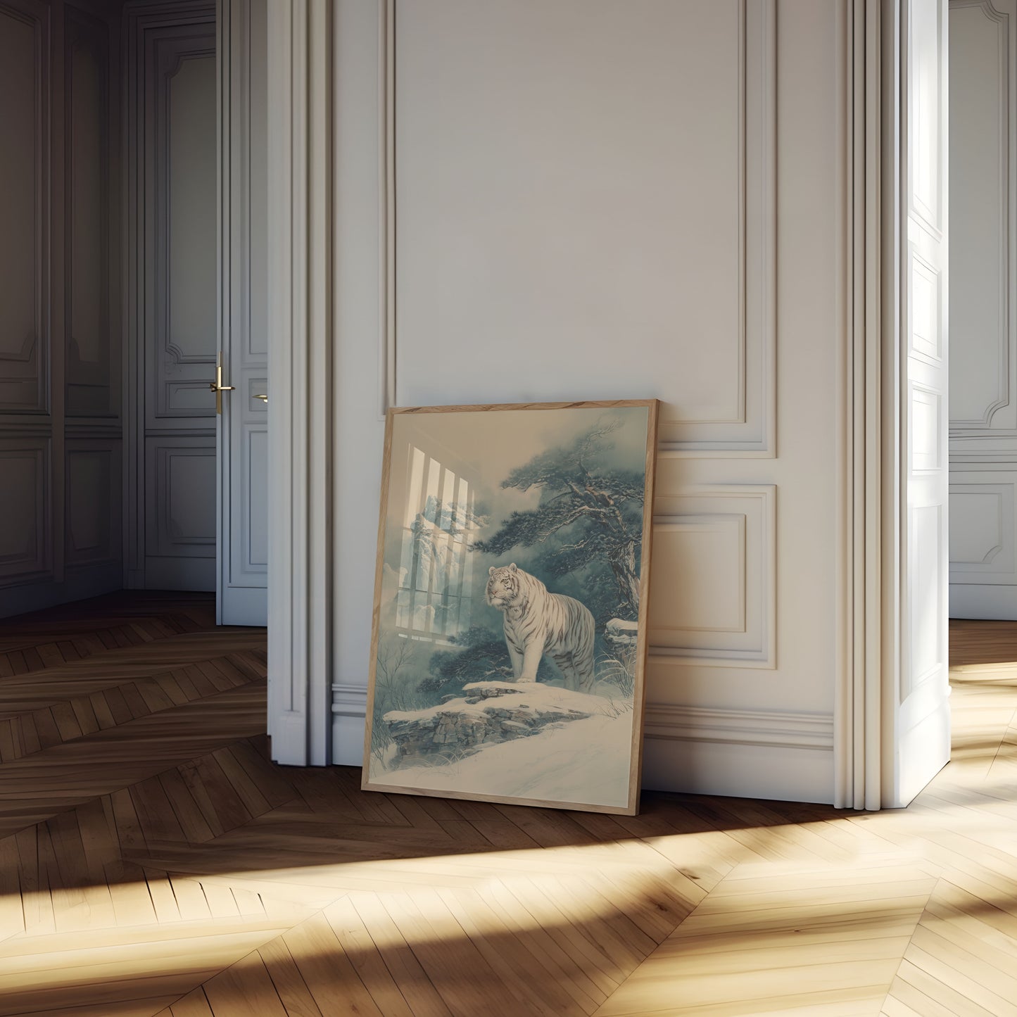 Majestic White Tiger Mountain Poster