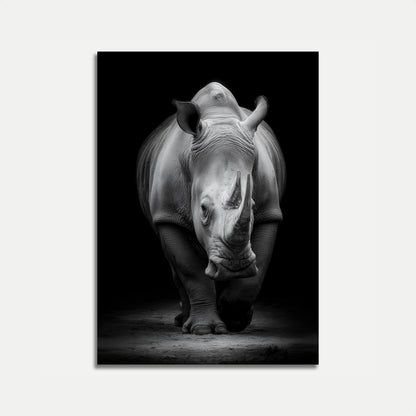 Majestic Rhino Black & White Poster