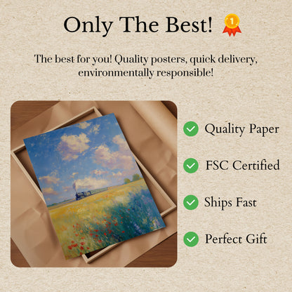 Plakat Pociąg Parowy Przez Złote Pola