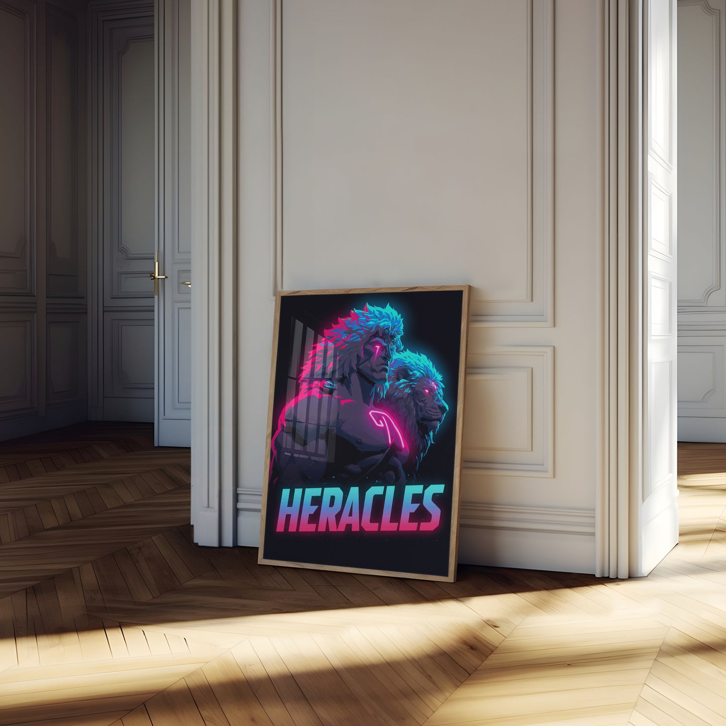 Herakles Neonový Válečník Plakát