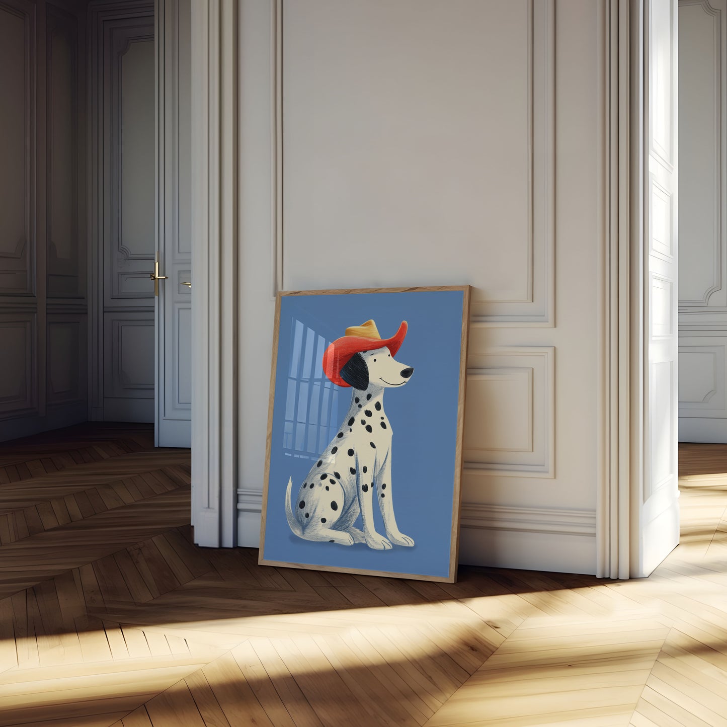 Póster de perro dálmata vaquero