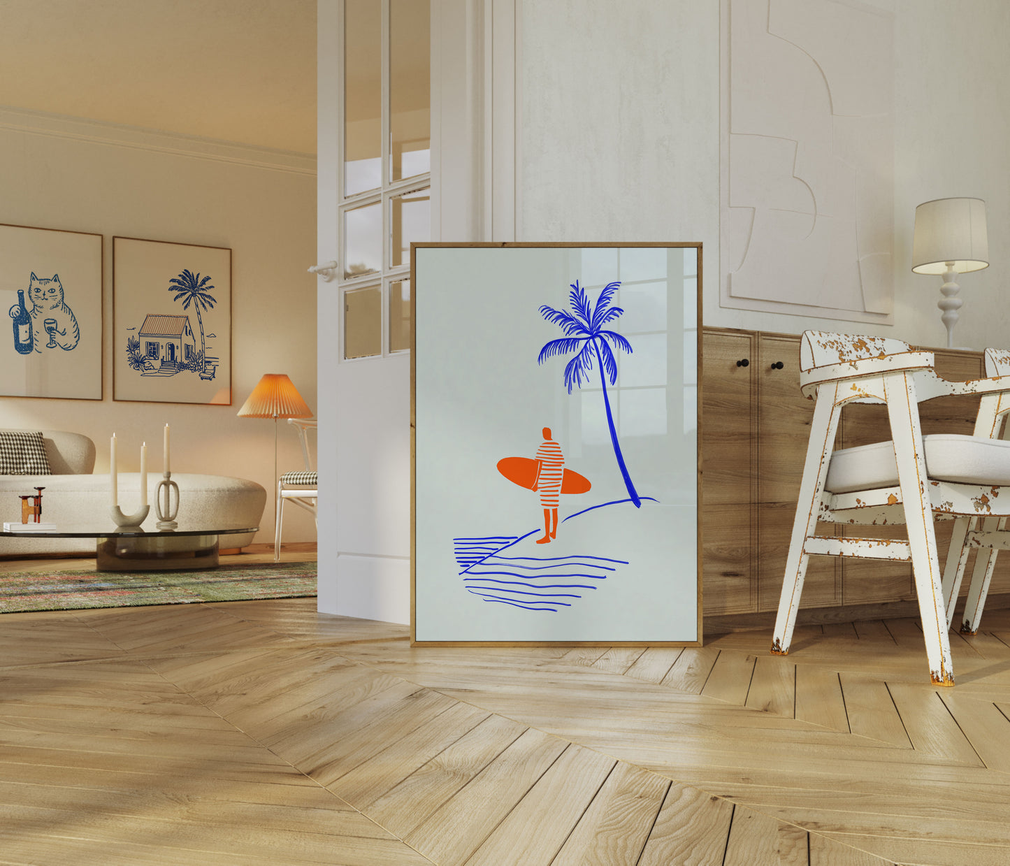 Surf Palm Paradise Poster