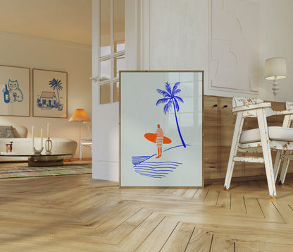 Surf Palm Paradise Poster