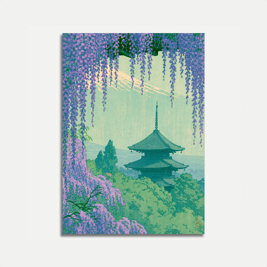 Póster del Templo Japonés Jardín de Glicinias