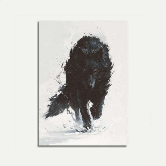 Dark Wolf Winter Prowl Poster