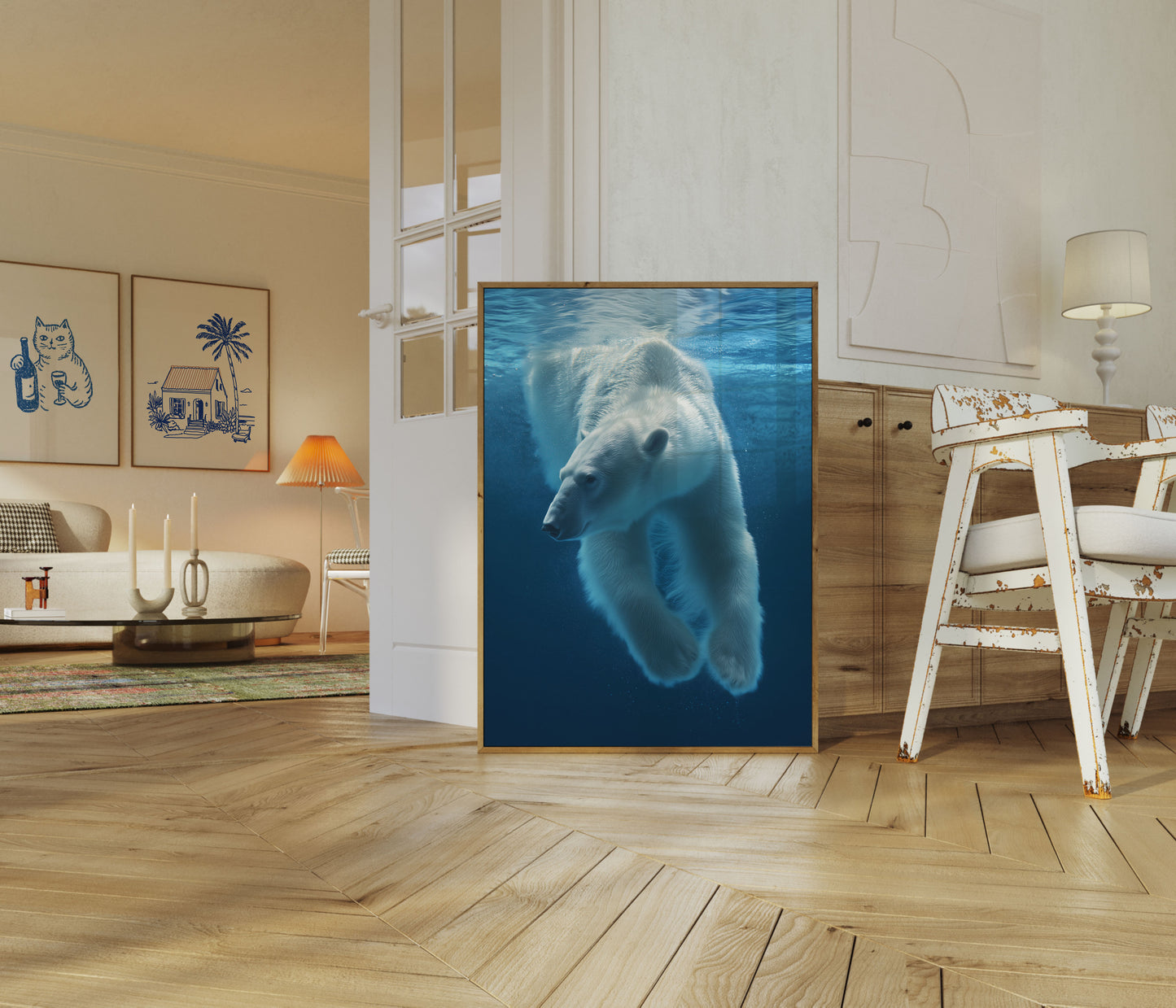 Arctic Dive Polar Bear Poster